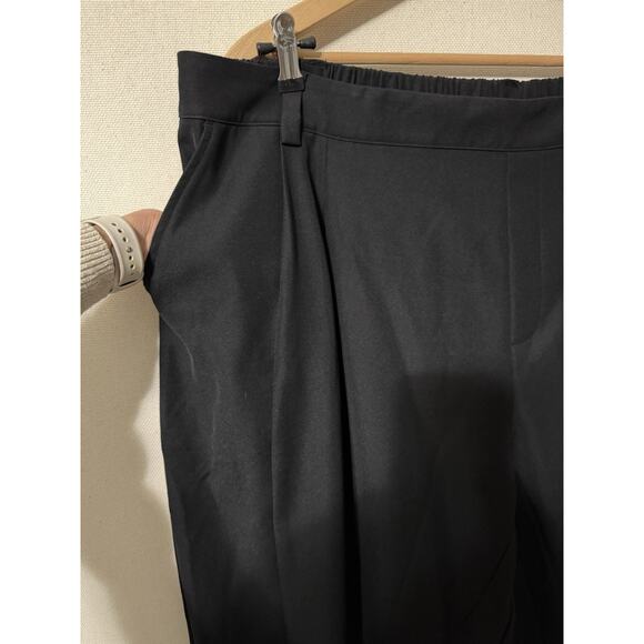 Halara Women's Black Slacks Barrel Leg Elastic Waist Plus Sz 2X Classic Career - Picture 3 of 14